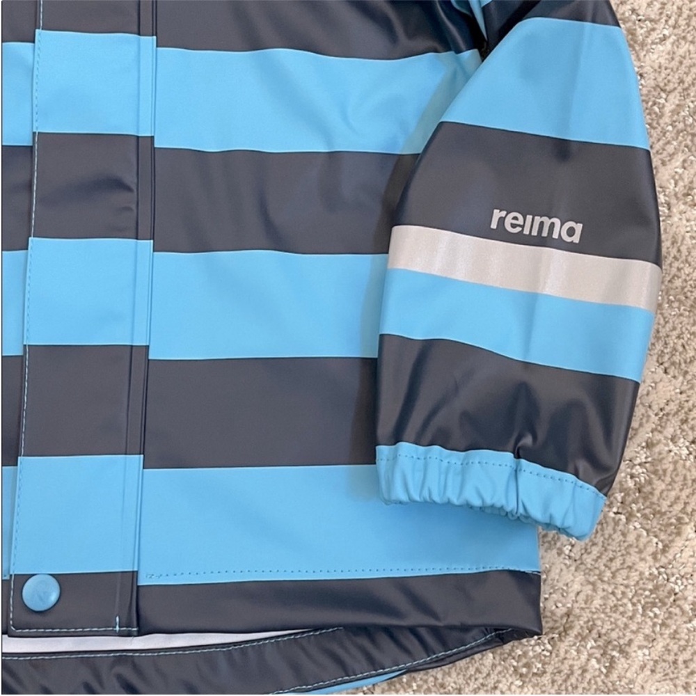 Reima Kids' Vesi Raincoat in Blue Sky Stripe—3T - Picture 5 of 11